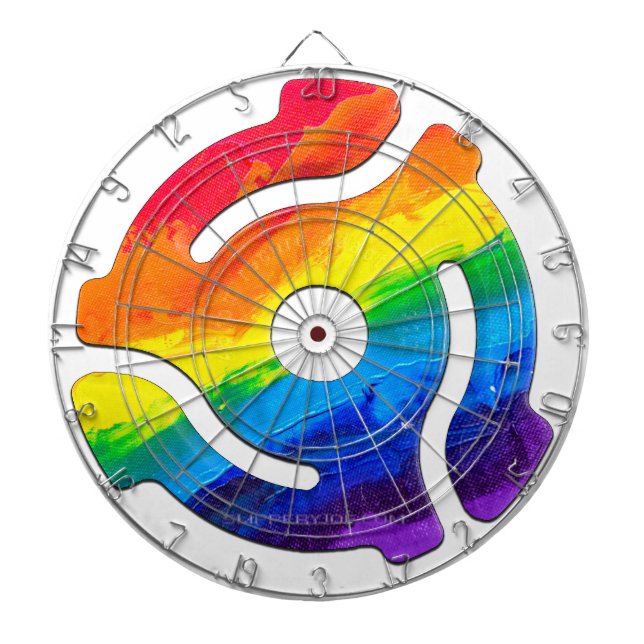 SlipperyJoe's plastic 45 RPM record adapter vibran Dartboard (Front)