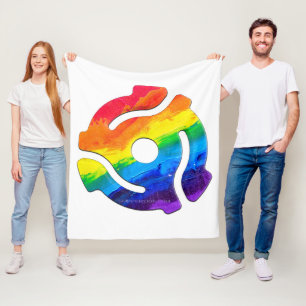 SlipperyJoe's plastic 45 RPM record adapter vibran Fleece Blanket