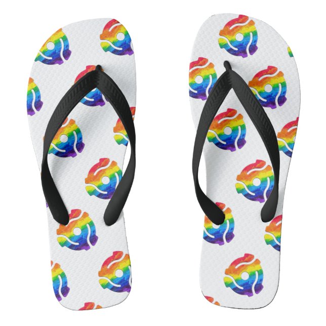 SlipperyJoe's plastic 45 RPM record adapter vibran Flip Flops (Footbed)