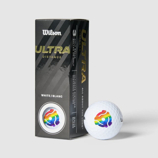 SlipperyJoe's plastic 45 RPM record adapter vibran Golf Balls (Packaging)