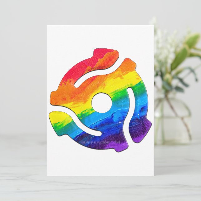 SlipperyJoe's plastic 45 RPM record adapter vibran Holiday Card (Standing Front)