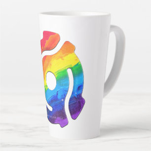 SlipperyJoe's plastic 45 RPM record adapter vibran Latte Mug