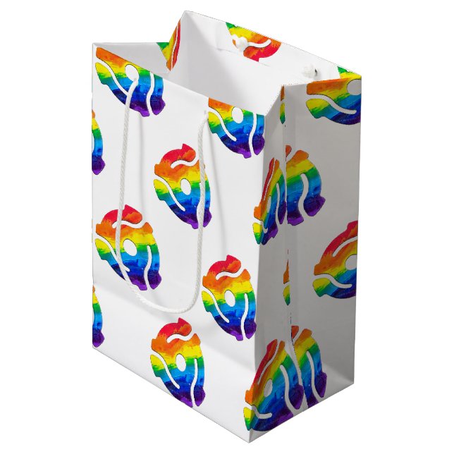 SlipperyJoe's plastic 45 RPM record adapter vibran Medium Gift Bag (Front Angled)