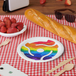 SlipperyJoe's plastic 45 RPM record adapter vibran Paper Plate