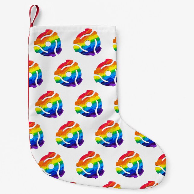 SlipperyJoe's plastic 45 RPM record adapter vibran Small Christmas Stocking (Front)