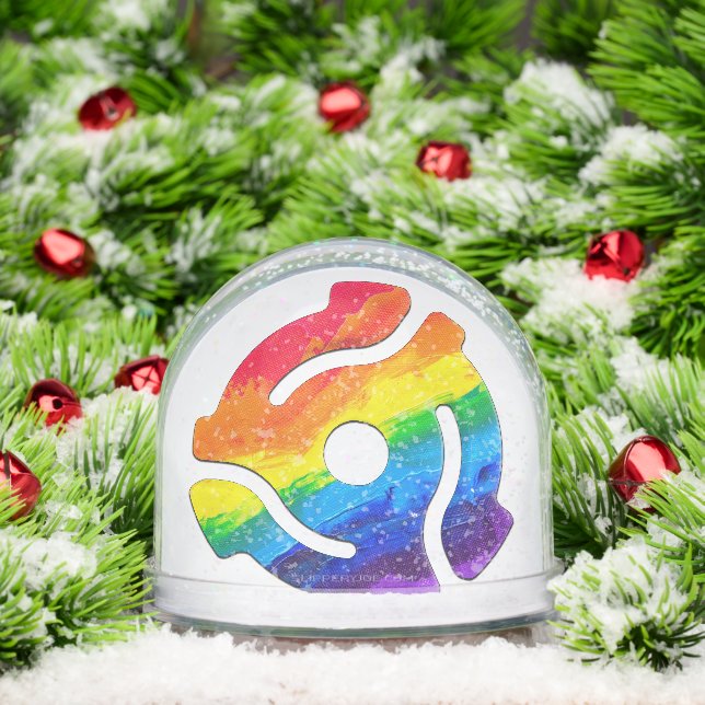 SlipperyJoe's plastic 45 RPM record adapter vibran Snowglobe (Christmas)