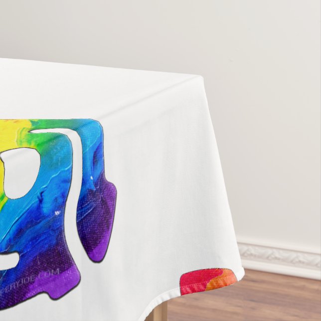 SlipperyJoe's plastic 45 RPM record adapter vibran Tablecloth (In Situ)