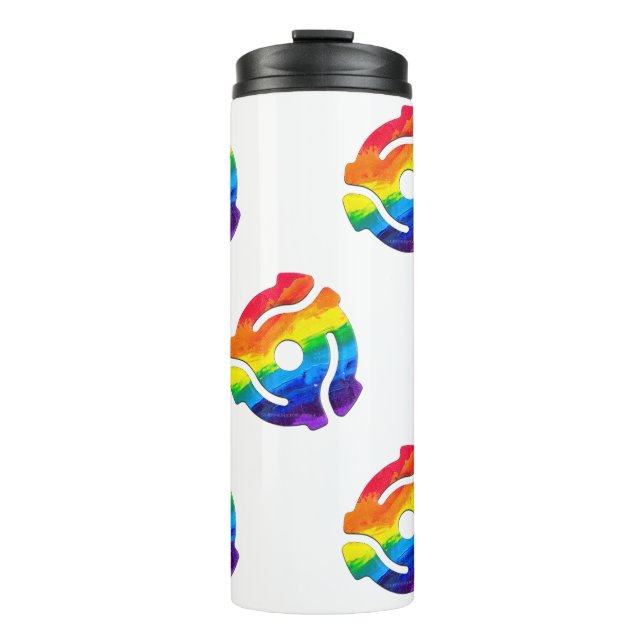 SlipperyJoe's plastic 45 RPM record adapter vibran Thermal Tumbler (Front)