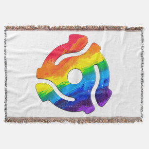 SlipperyJoe's plastic 45 RPM record adapter vibran Throw Blanket
