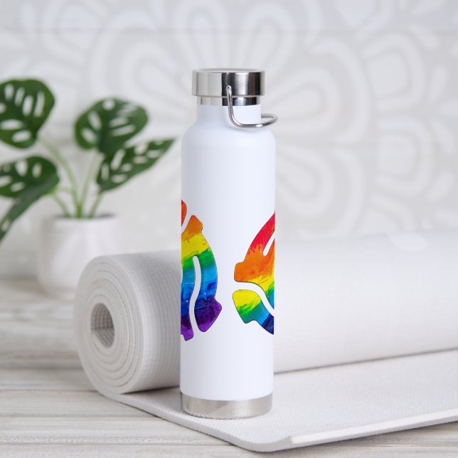 SlipperyJoe's plastic 45 RPM record adapter vibran Water Bottle (Yoga)