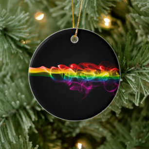 SlipperyJoe's plume of rainbow energy vapour caugh Ceramic Tree Decoration