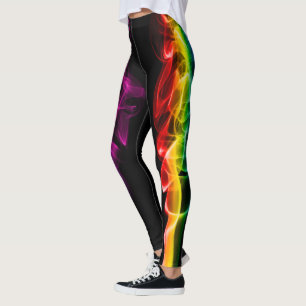 SlipperyJoe's plume of rainbow energy vapour caugh Leggings