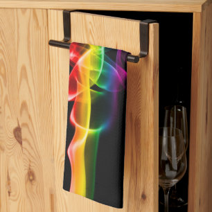 SlipperyJoe's plume of rainbow energy vapour caugh Tea Towel