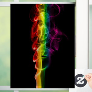 SlipperyJoe's plume of rainbow energy vapour caugh Window Cling