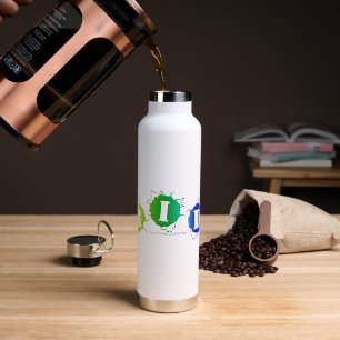 SlipperyJoe's pride colours word three-dimensional Water Bottle