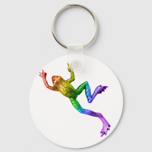 SlipperyJoe's Pride Frog animal crawling rainbow  Key Ring