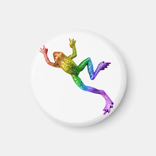 SlipperyJoe's Pride Frog animal crawling rainbow  Magnet (Front)