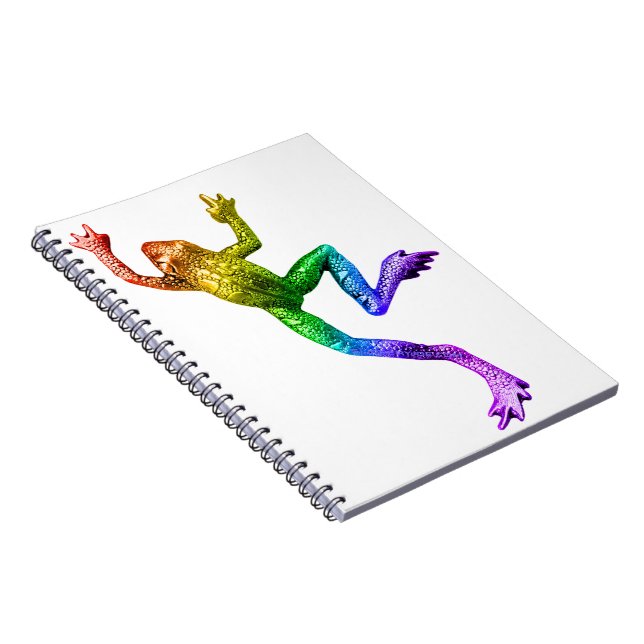 SlipperyJoe's Pride Frog animal crawling rainbow  Notebook (Right Side)