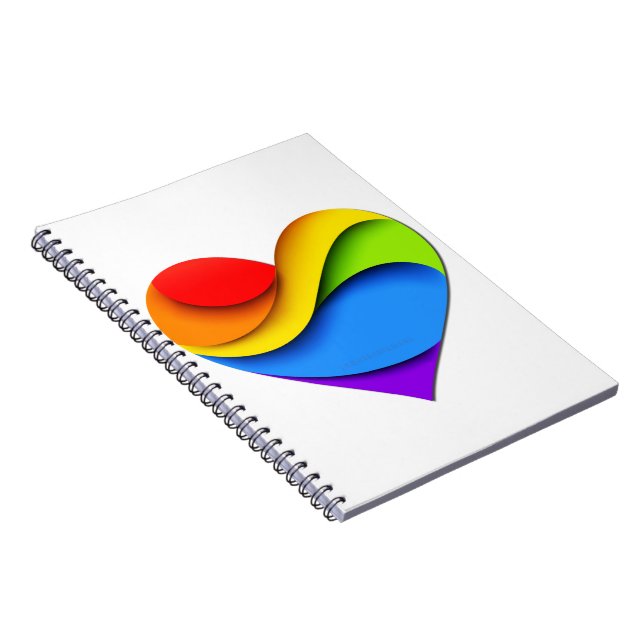 SlipperyJoe's Pride Heart Curves heart shape three Notebook (Right Side)