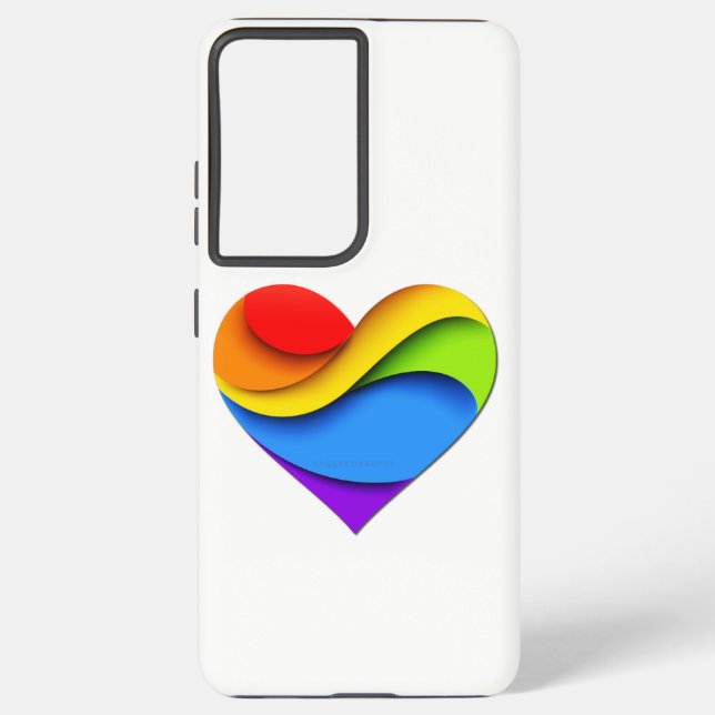 SlipperyJoe's pride heart curves shape 3-D three-d Samsung Galaxy S21 Ultra Case (Back)