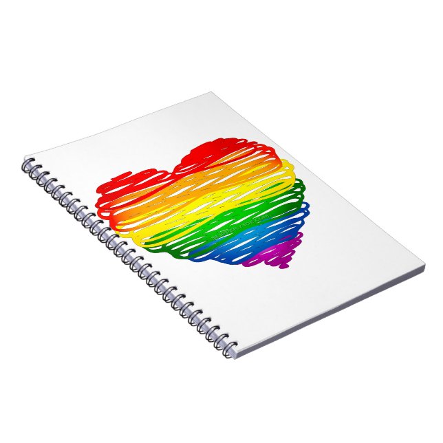 SlipperyJoe's Pride Heart Scribbles heart shape  Notebook (Right Side)