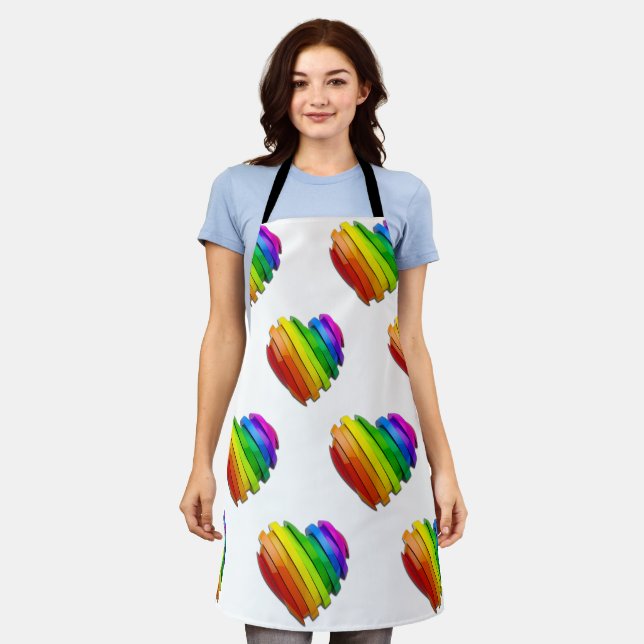 SlipperyJoe's pride heart shape multiple horizonta Apron (Worn)
