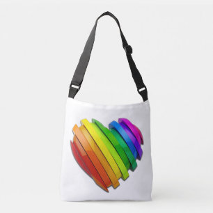 SlipperyJoe's pride heart shape multiple horizonta Crossbody Bag