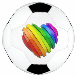SlipperyJoe's pride heart shape multiple horizonta Football