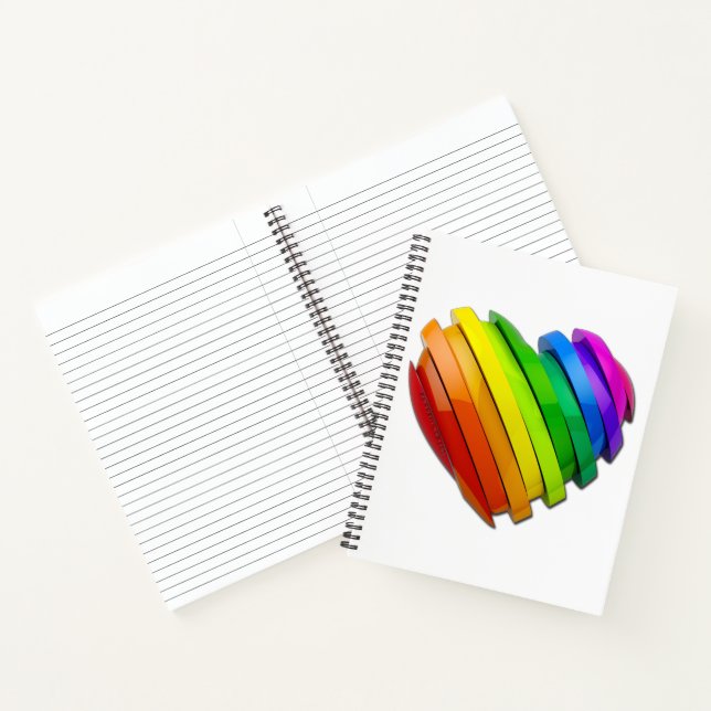 SlipperyJoe's pride heart shape multiple horizonta Notebook (Inside)