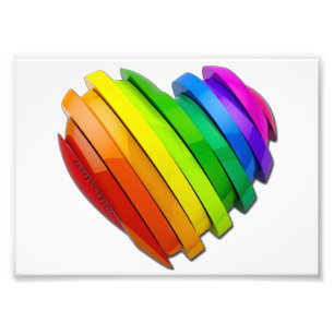 SlipperyJoe's pride heart shape multiple horizonta Photo Print