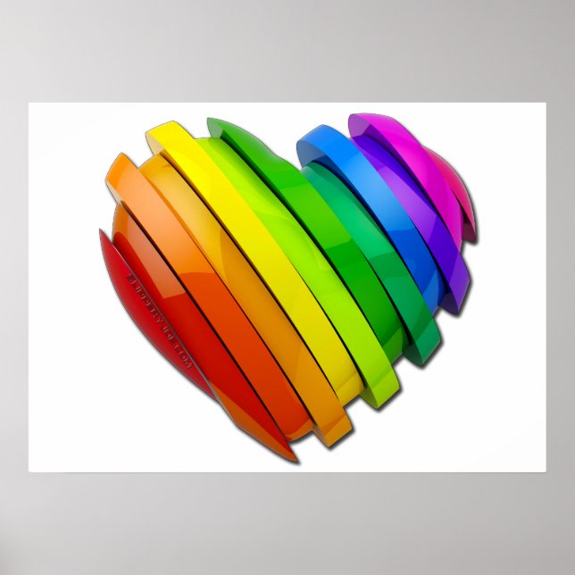 SlipperyJoe's pride heart shape multiple horizonta Poster (Front)