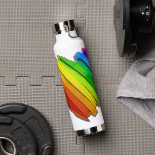 SlipperyJoe's pride heart shape multiple horizonta Water Bottle