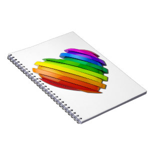 SlipperyJoe's Pride heart Slices shaped glossy shi Notebook