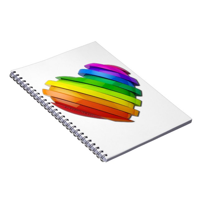 SlipperyJoe's Pride heart Slices shaped glossy shi Notebook (Right Side)