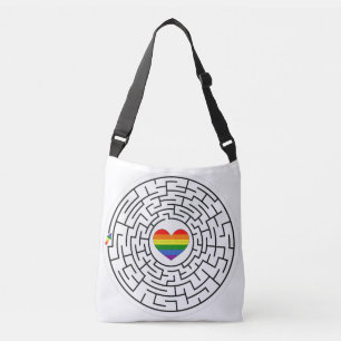 SlipperyJoe's pride maze heart arrow puzzle labyri Crossbody Bag