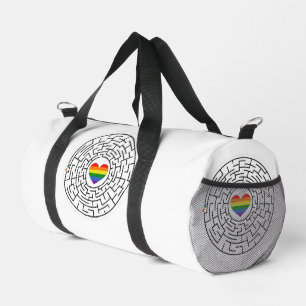 SlipperyJoe's pride maze heart arrow puzzle labyri Duffle Bag
