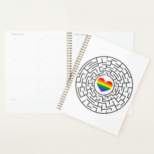 SlipperyJoe's pride maze heart arrow puzzle labyri Planner