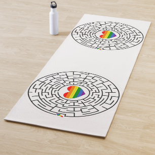 SlipperyJoe's pride maze heart arrow puzzle labyri Yoga Mat
