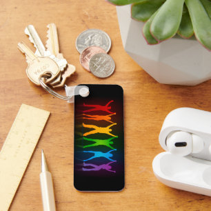 SlipperyJoe's pride people hands silhouette colorf Key Ring