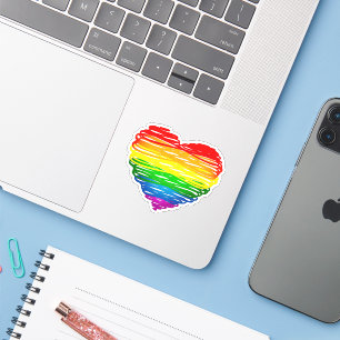 SlipperyJoe's pride scribbled heart shape drawing