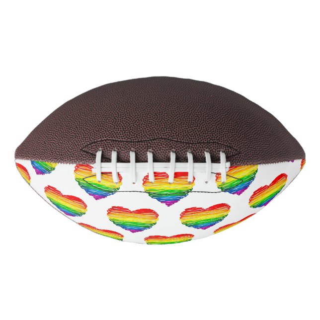 SlipperyJoe's pride scribbled heart shape drawing  American Football (Front)
