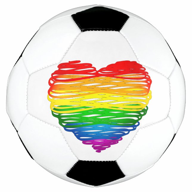 SlipperyJoe's pride scribbled heart shape drawing  Football (Front)