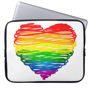 SlipperyJoe's pride scribbled heart shape drawing  Laptop Sleeve
