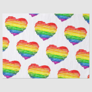 SlipperyJoe's pride scribbled heart shape drawing  Tissue Paper