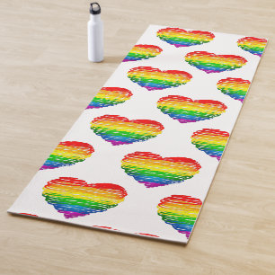SlipperyJoe's pride scribbled heart shape drawing Yoga Mat