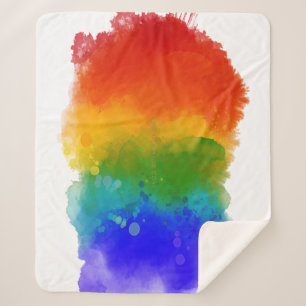 SlipperyJoe's pride splatter rainbow colours vibra Sherpa Blanket