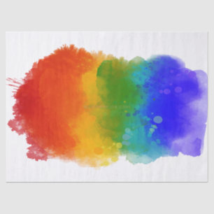 SlipperyJoe's pride splatter rainbow colours vibra Tissue Paper