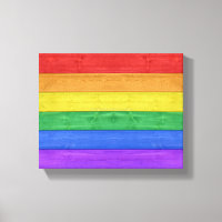 SlipperyJoe's pride wooden flag horizontal rainbow