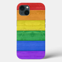 SlipperyJoe's pride wooden flag horizontal rainbow