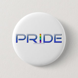 SlipperyJoe's pride word metallic letters radiates 6 Cm Round Badge